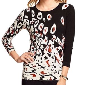 TALBOTS Abstract Animal Print Sweater